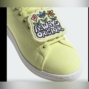 adidas Women's Neon Yellow Suede Athletic Sneakers with 'Always Original' Patch
